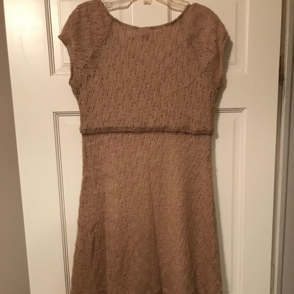 Tan, empire-waist dress by Iris Clothing - Picture 4 of 9